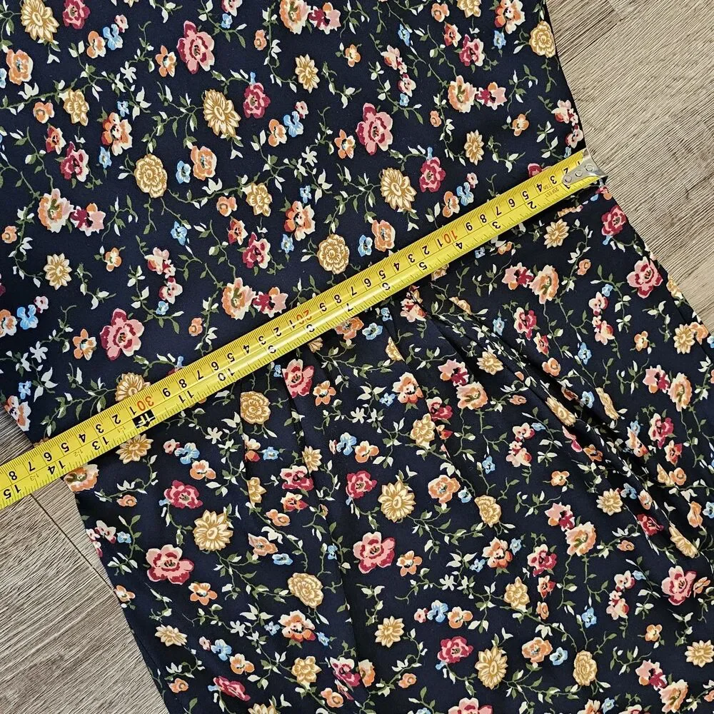J.Crew Mercantile Navy Floral Dress Size 4 Sleeveless Fit n' Flare 90's grunge